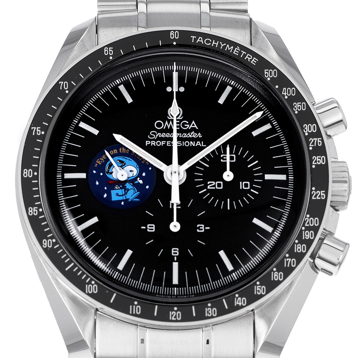 Montre d'occasion OMEGA Speedmaster Moonwatch Silver Snoopy Award homme mécanique bracelet acier - vue D1