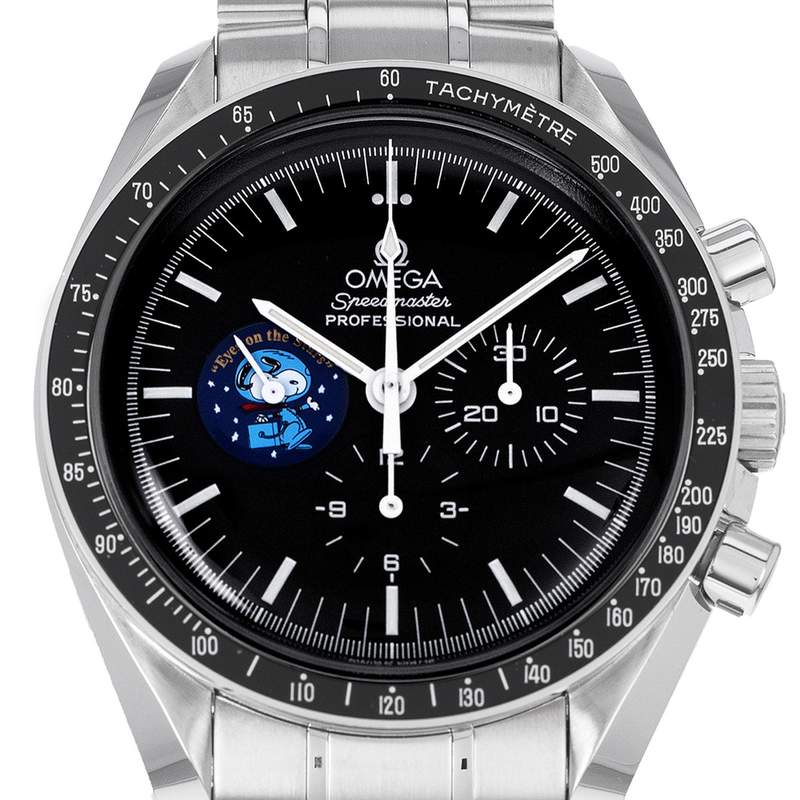 Montre d'occasion OMEGA Speedmaster Moonwatch Silver Snoopy Award homme mécanique bracelet acier - vue D1