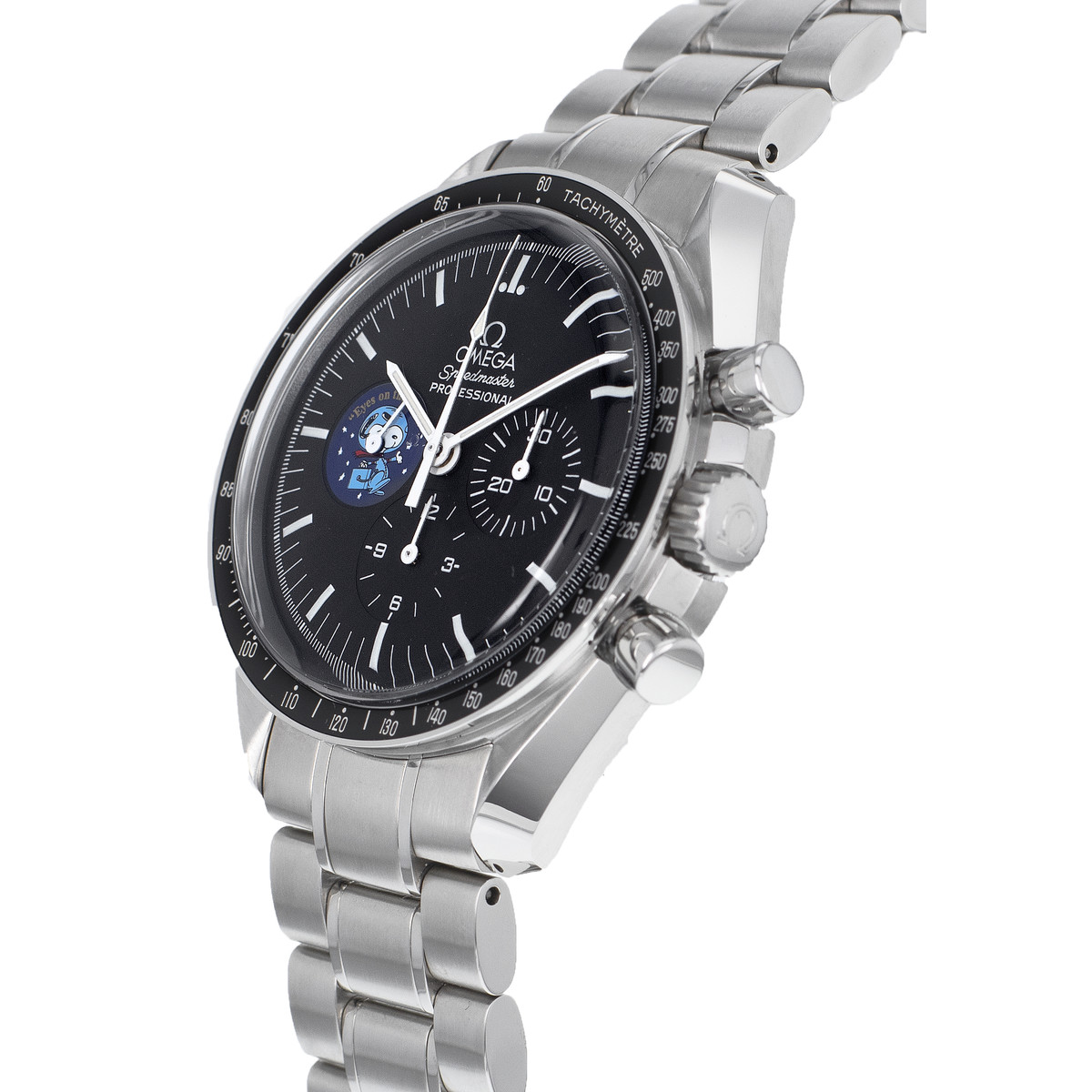Montre d'occasion OMEGA Speedmaster Moonwatch Silver Snoopy Award homme mécanique bracelet acier - vue D2