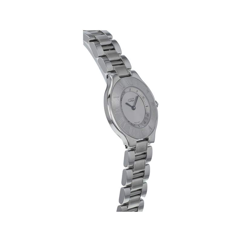 Montre d'occasion CARTIER Must 21 femme quartz bracelet acier - vue 2