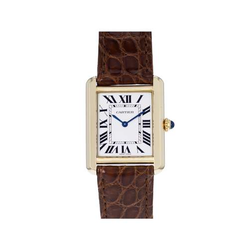 Montre d'occasion CARTIER Tank Solo femme quartz bracelet cuir d'origine