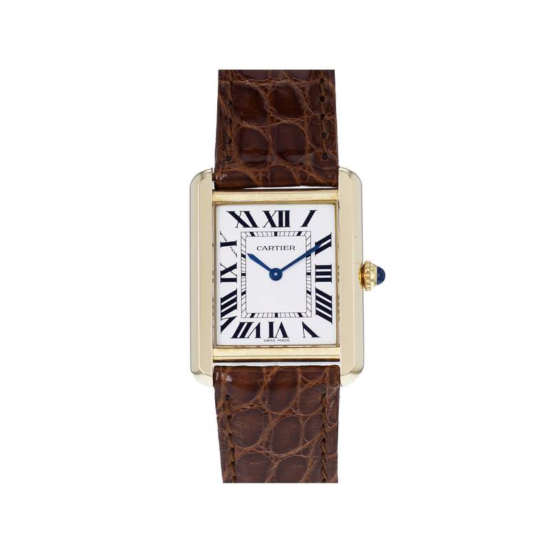 Montre d'occasion CARTIER Tank Solo femme quartz bracelet cuir d'origine - vue 1