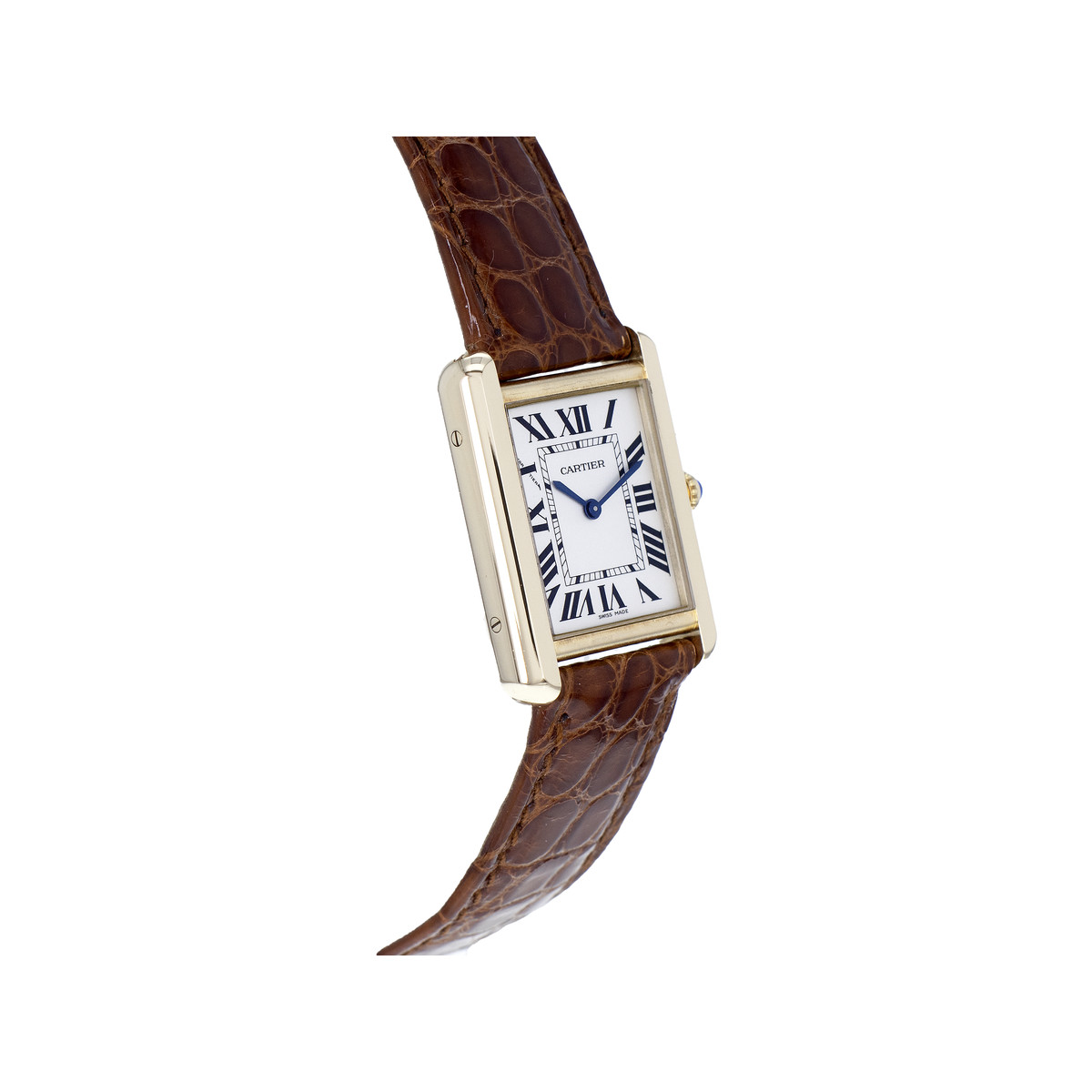Montre d'occasion CARTIER Tank Solo femme quartz bracelet cuir d'origine - vue 2