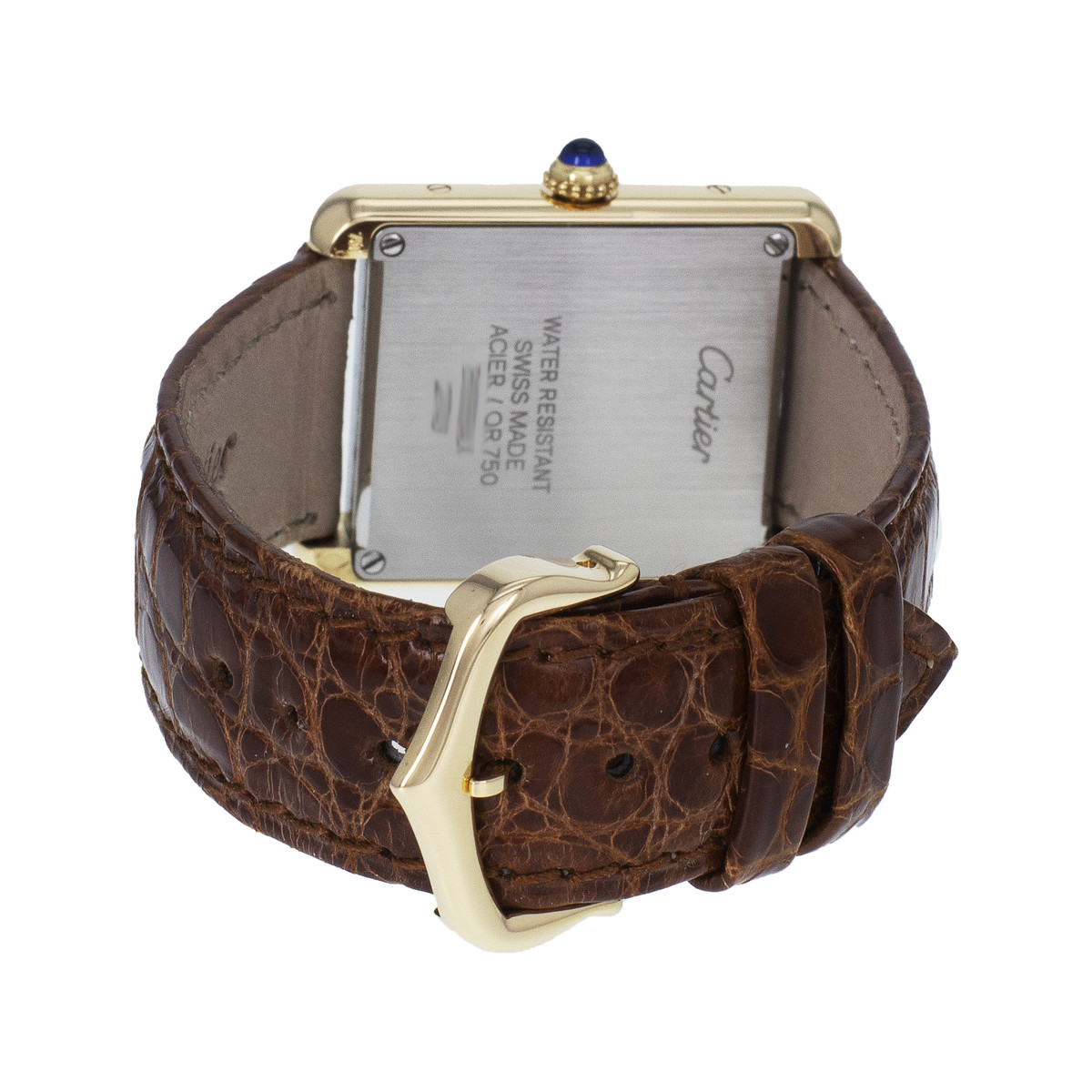 Montre d'occasion CARTIER Tank Solo femme quartz bracelet cuir d'origine - vue 3