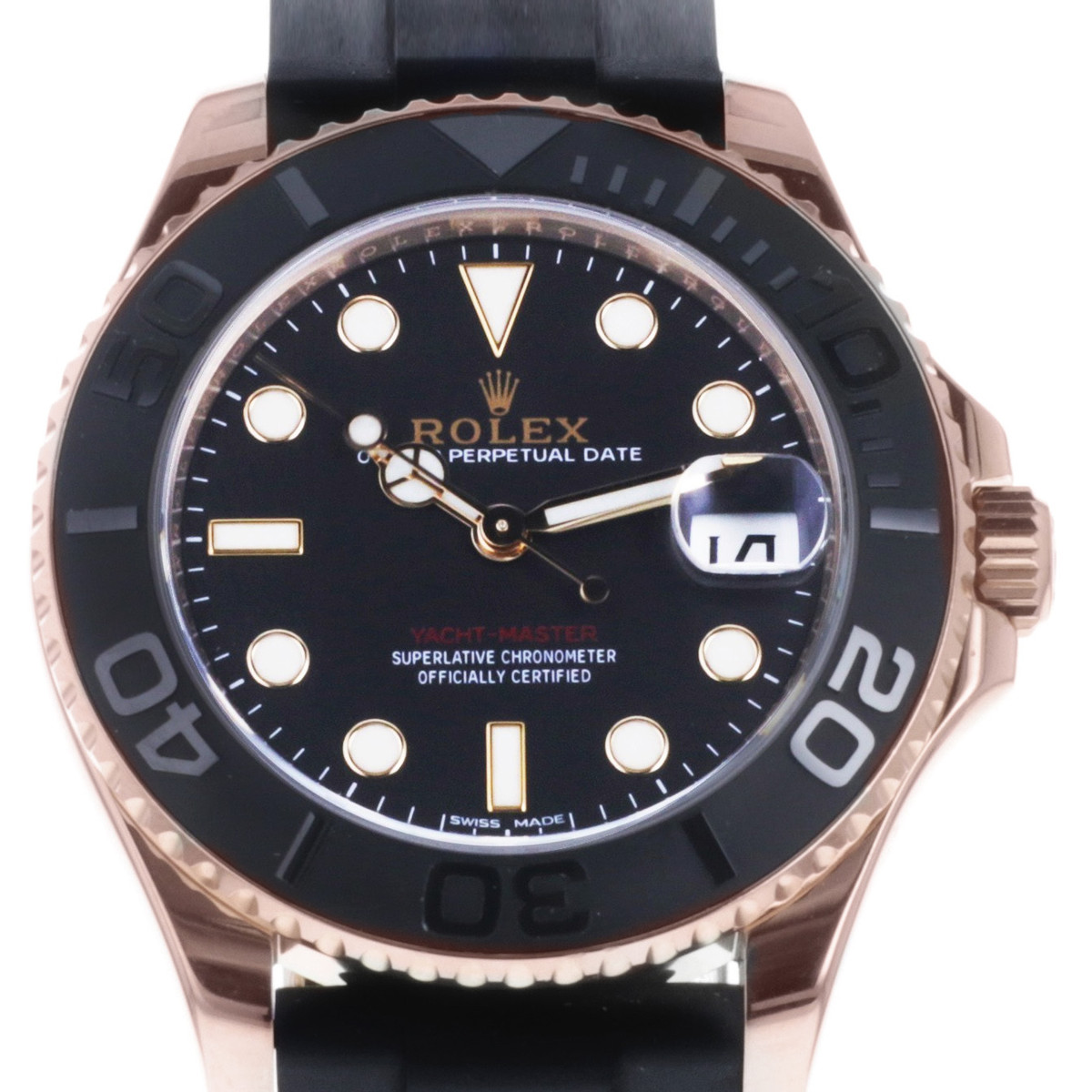 Montre d'occasion ROLEX Yacht-Master mixte mouvement automatique certifié (cosc) bracelet oysterflex - vue D1