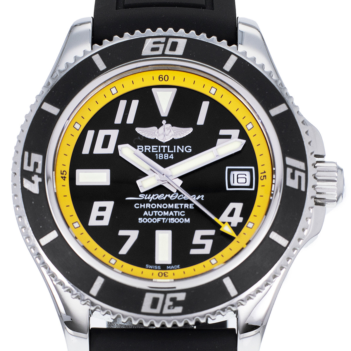Montre d'occasion BREITLING SuperOcean Abyss homme mouvement automatique certifié (cosc) bracelet caoutchouc - vue D1