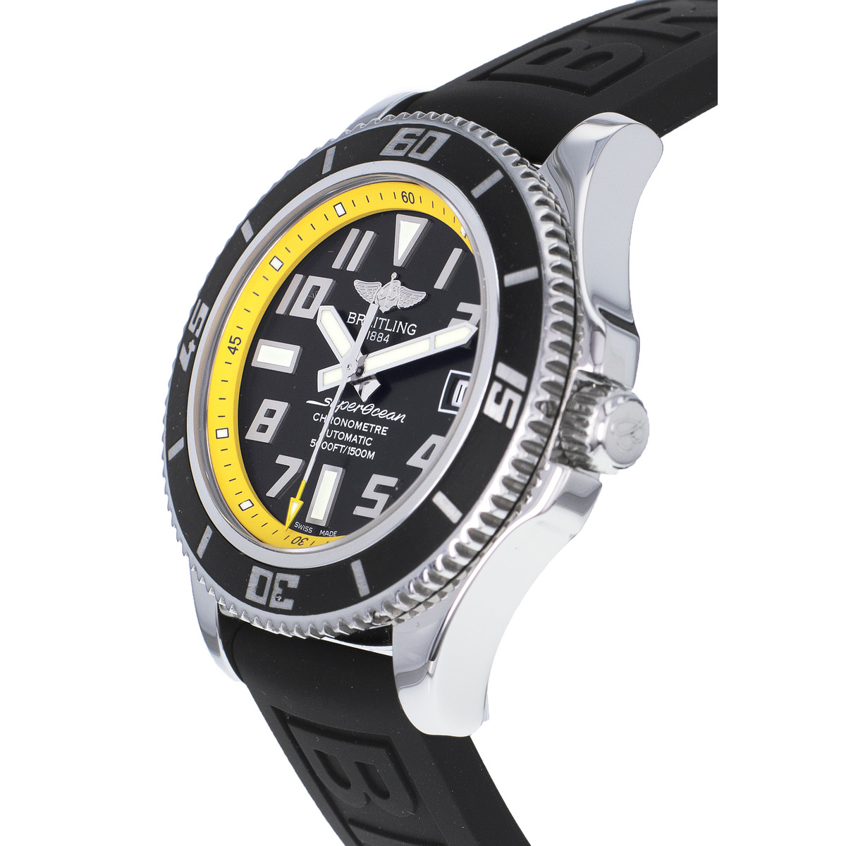 Montre d'occasion BREITLING SuperOcean Abyss homme mouvement automatique certifié (cosc) bracelet caoutchouc - vue D2