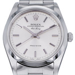 Montre d'occasion ROLEX Air King Precision mixte automatique bracelet acier - vue D1