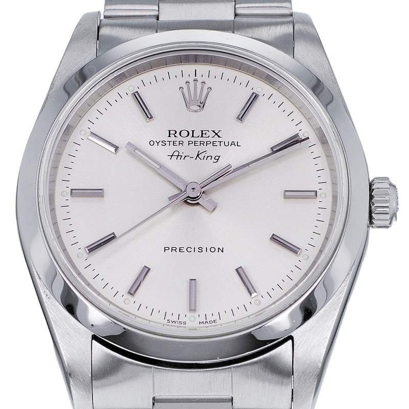 Montre d'occasion ROLEX Air King Precision mixte automatique bracelet acier - vue D1