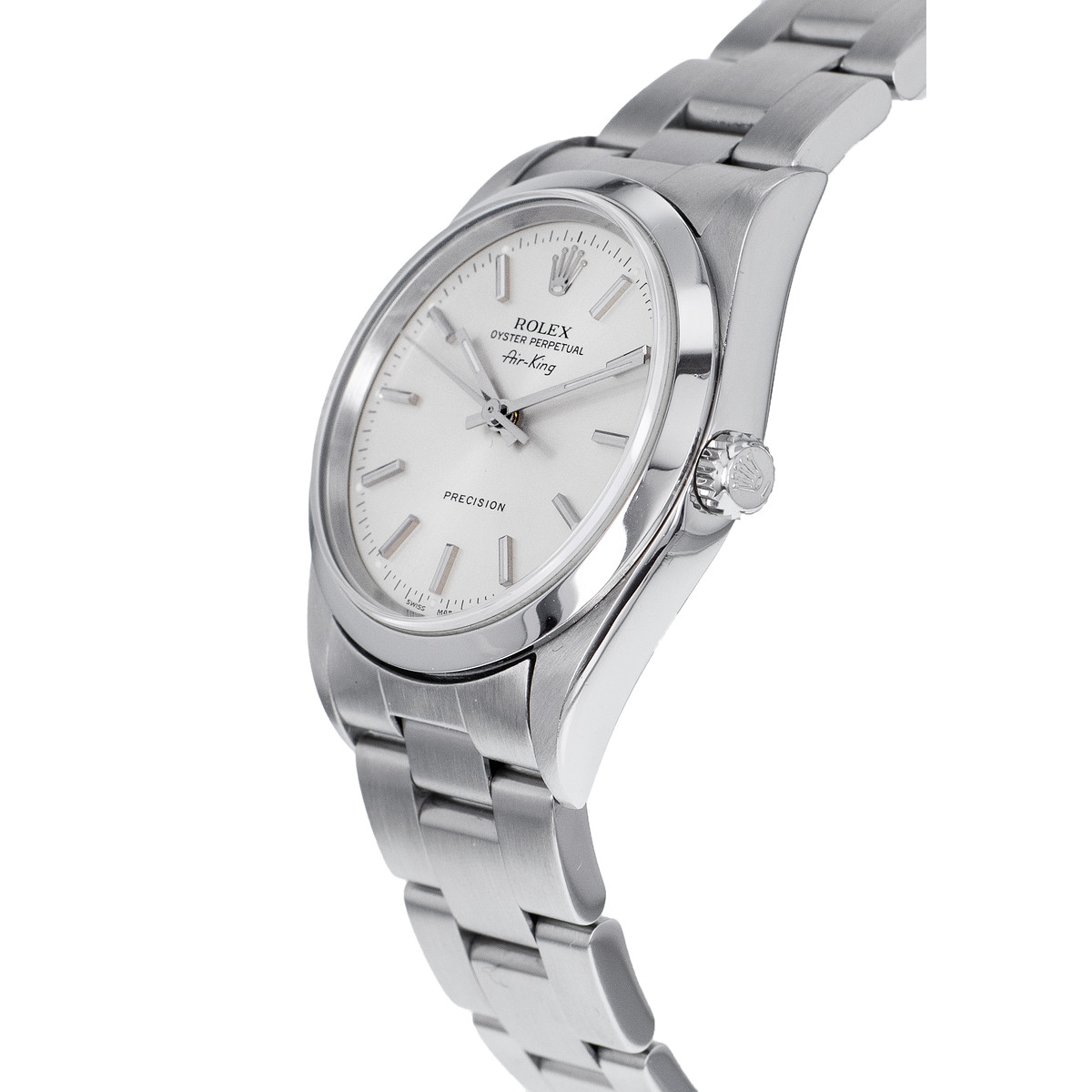 Montre d'occasion ROLEX Air King Precision mixte automatique bracelet acier - vue D2