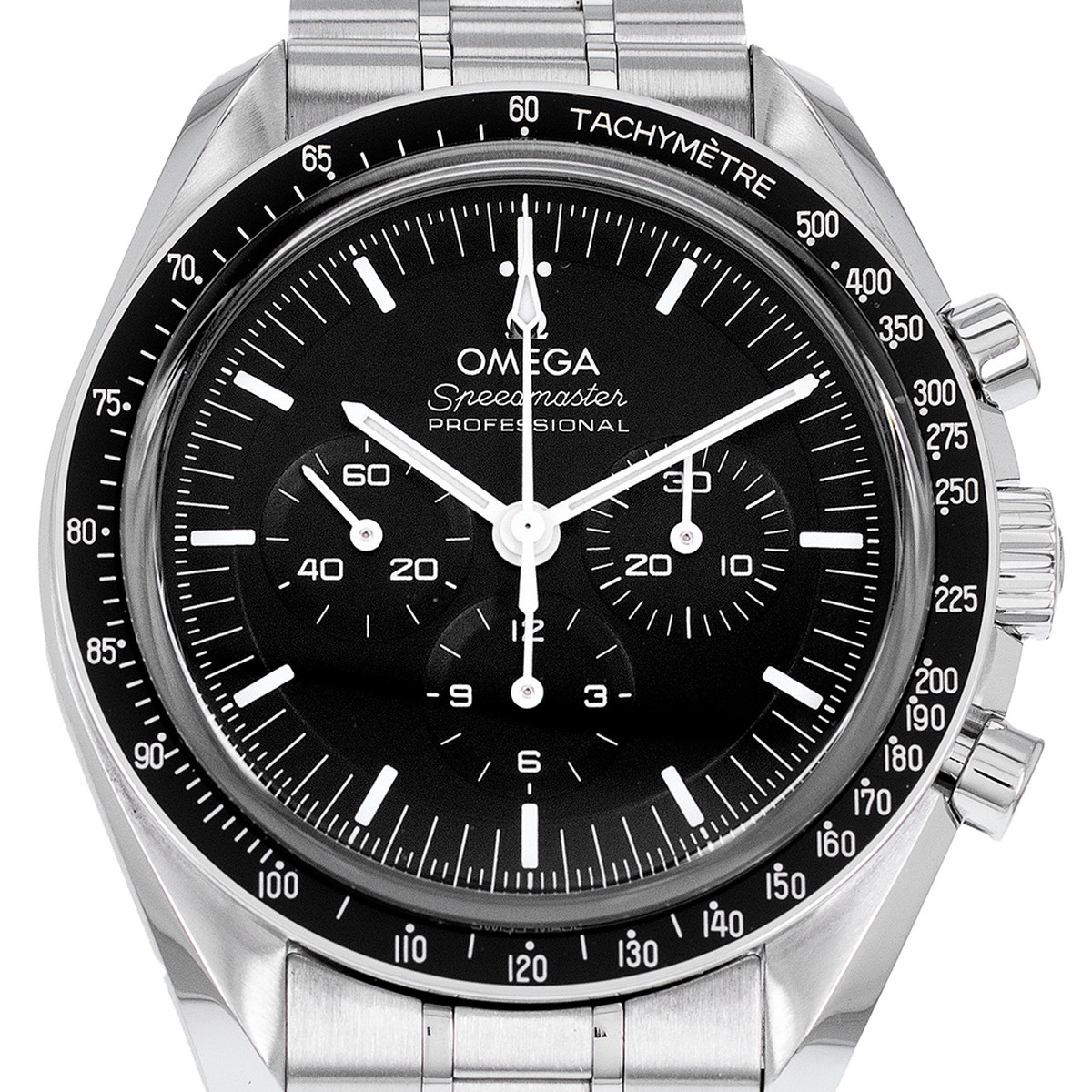 Montre d'occasion OMEGA Speedmaster Moonwatch Co-Axial homme mécanique bracelet acier - vue D1