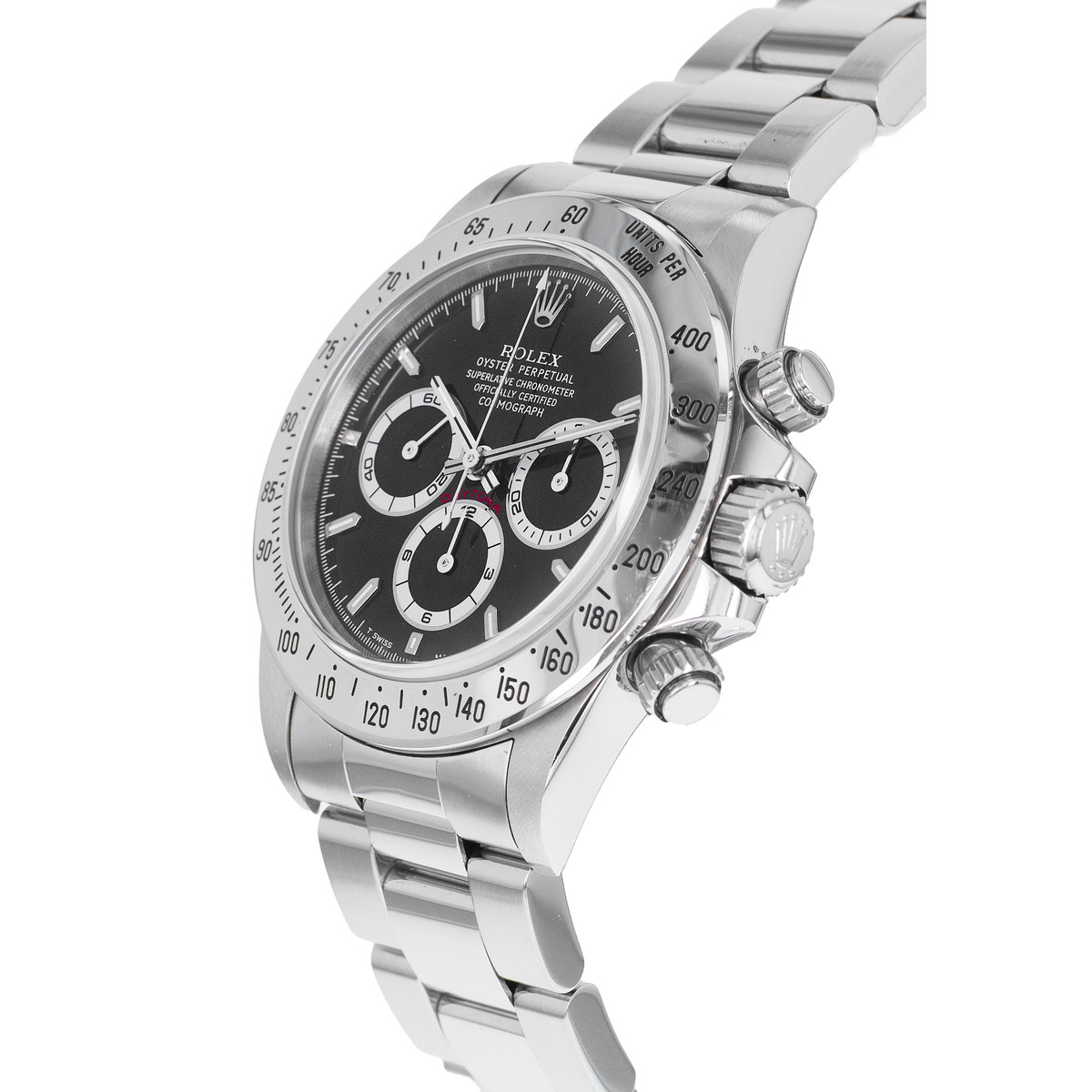 Montre d'occasion ROLEX Cosmograph Daytona Zenith homme mouvement automatique certifié (cosc) bracelet acier - vue D2