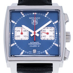 Montre d'occasion TAG HEUER Monaco Steve McQueen homme automatique bracelet cuir d'origine - vue D1