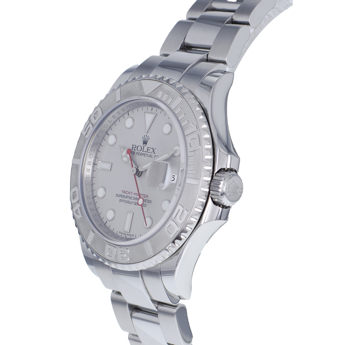 Montre d'occasion ROLEX Yacht-Master homme mouvement automatique certifié (cosc) bracelet acier - vue D2
