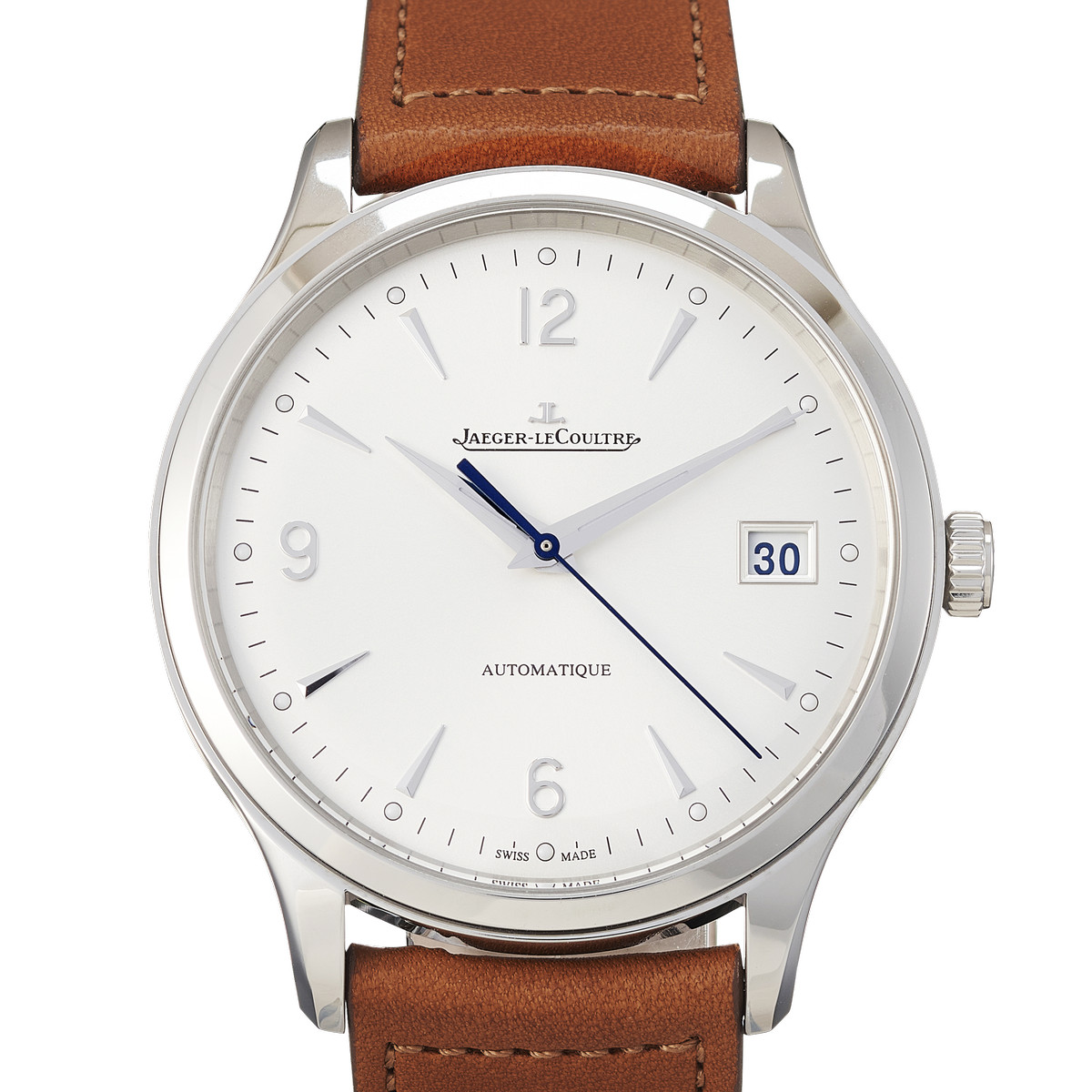 Montre d'occasion JAEGER LECOULTRE Master Control Date homme automatique bracelet cuir d'origine - vue D1