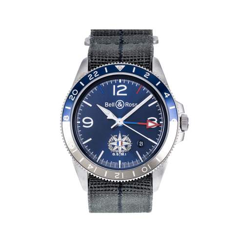 Tweedehands BELL & ROSS BRV2-93 GMT herenhorloge met automatische opwinding en NATO-band