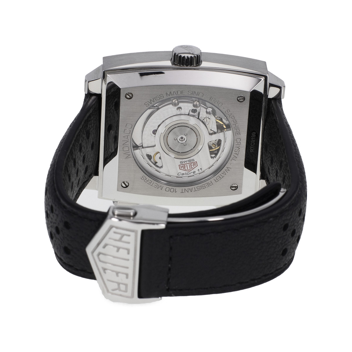 Montre d'occasion TAG HEUER Monaco Steve McQueen Gulf Limited Edition homme automatique bracelet cuir d'origine - vue 3