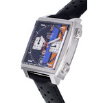 Montre d'occasion TAG HEUER Monaco Steve McQueen Gulf Limited Edition homme automatique bracelet cuir d'origine - vue D2