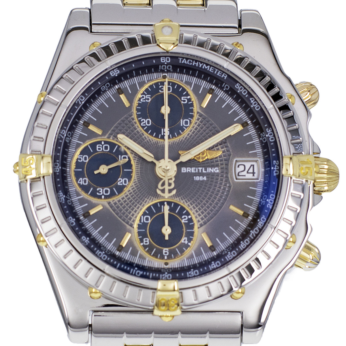 Montre d'occasion BREITLING Chronomat homme automatique bracelet or jaune 750/000 et acier - vue D1