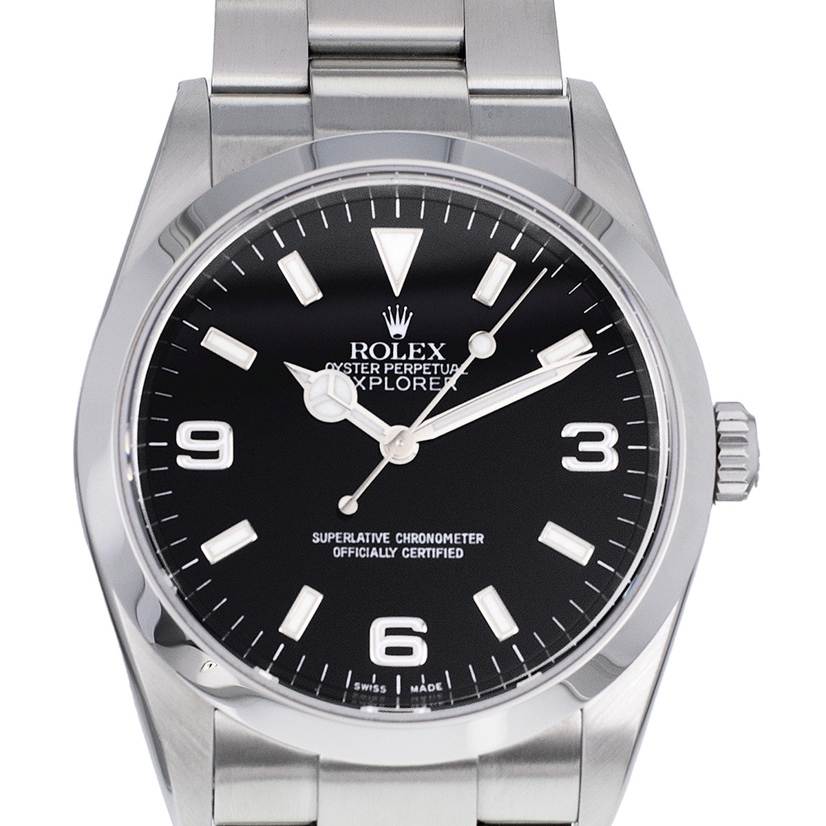 Montre d'occasion ROLEX Explorer homme mouvement automatique certifié (cosc) bracelet acier - vue D1
