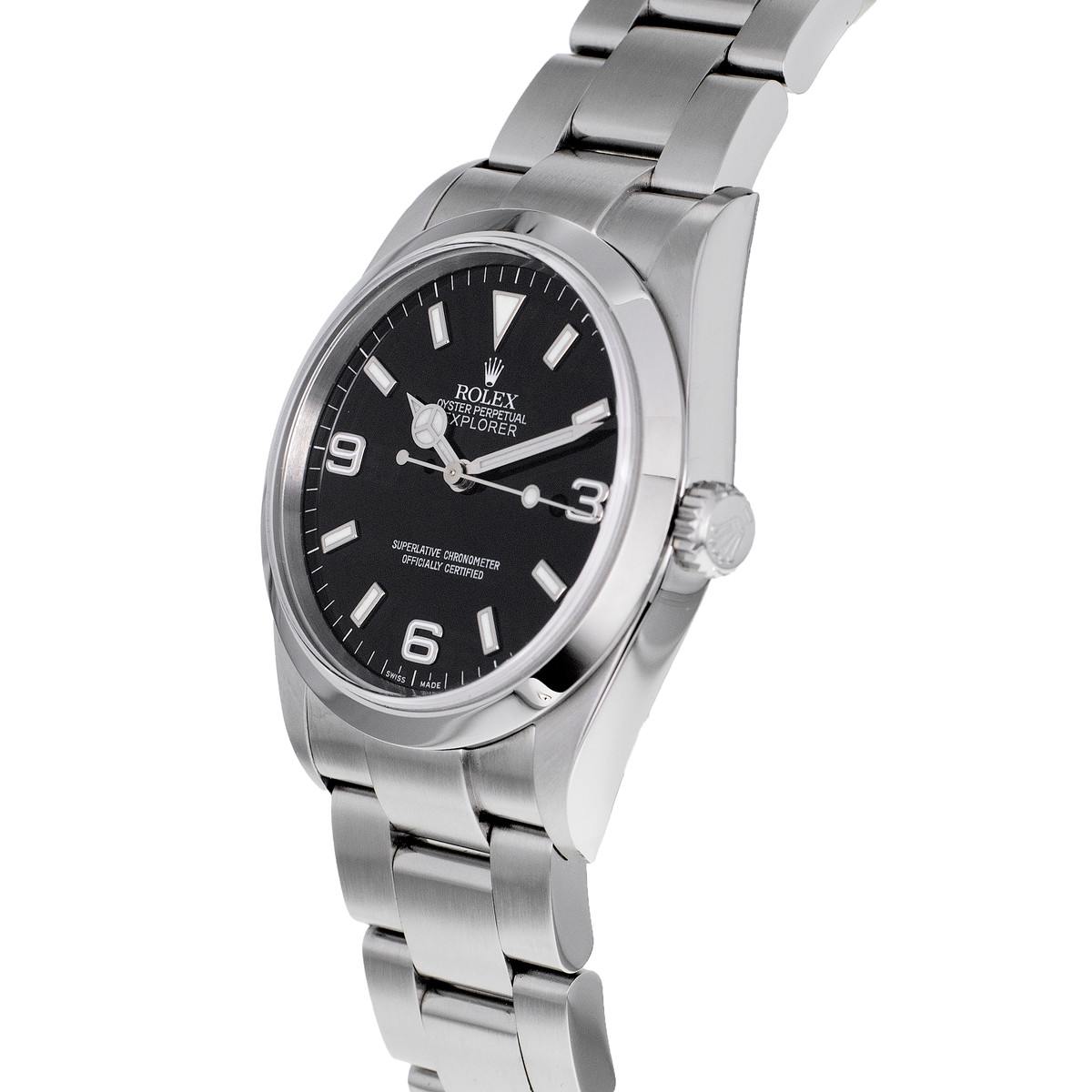 Montre d'occasion ROLEX Explorer homme mouvement automatique certifié (cosc) bracelet acier - vue D2
