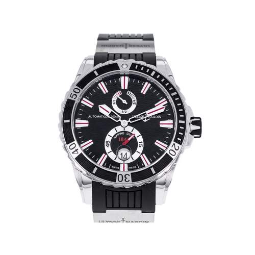 Montre d'occasion ULYSSE NARDIN Maxi Marine Diver homme mouvement automatique certifié (cosc) bracelet caoutchouc