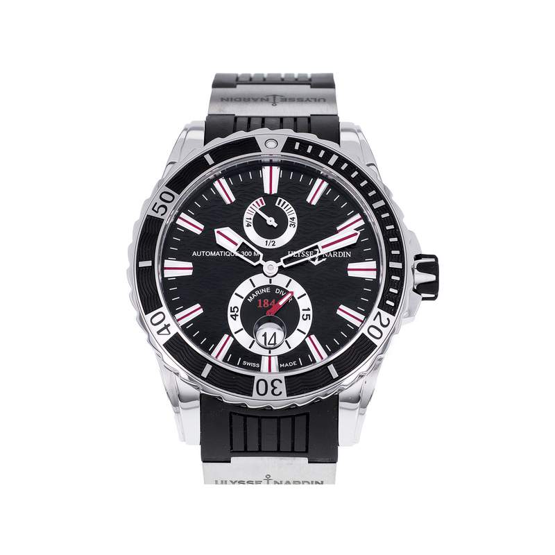 Montre d'occasion ULYSSE NARDIN Maxi Marine Diver homme mouvement automatique certifié (cosc) bracelet caoutchouc - vue 1