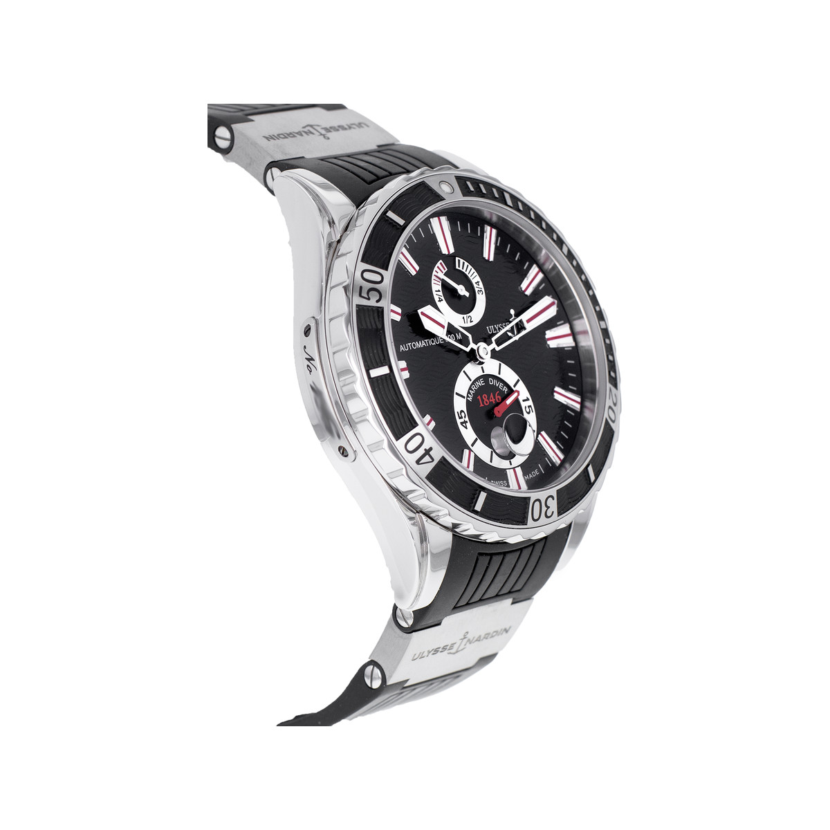 Montre d'occasion ULYSSE NARDIN Maxi Marine Diver homme mouvement automatique certifié (cosc) bracelet caoutchouc - vue 2