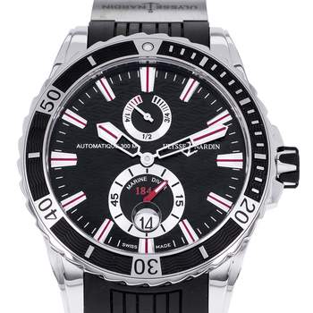 Montre d'occasion ULYSSE NARDIN Maxi Marine Diver homme mouvement automatique certifié (cosc) bracelet caoutchouc