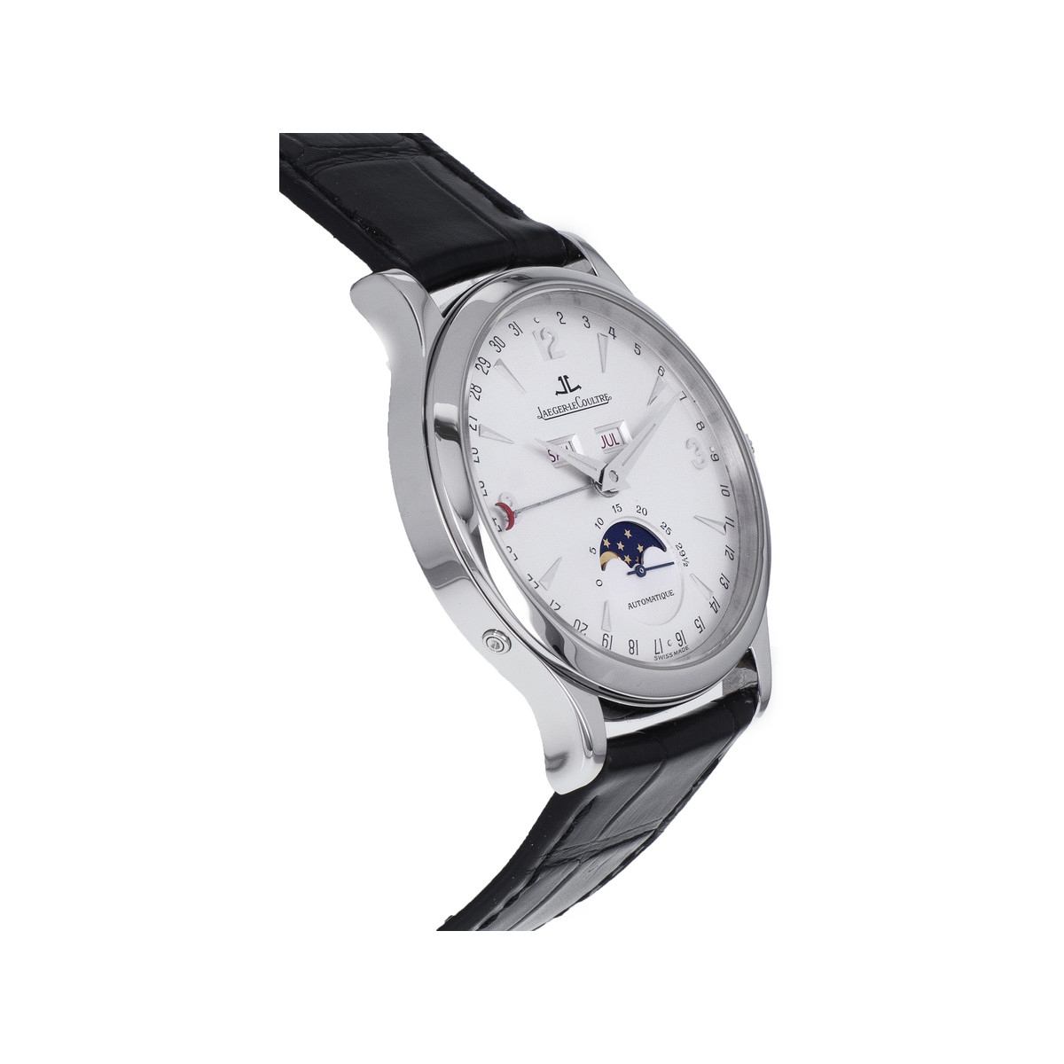 Montre d'occasion JAEGER Master Calendar Triple Date homme automatique bracelet cuir d'origine - vue 2