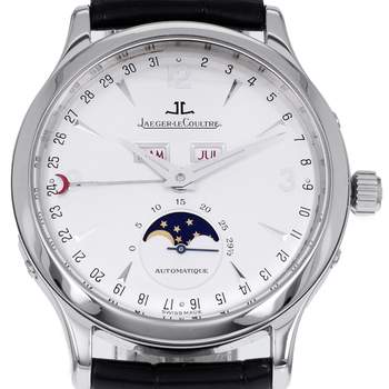 Montre d'occasion JAEGER Master Calendar Triple Date homme automatique bracelet cuir d'origine