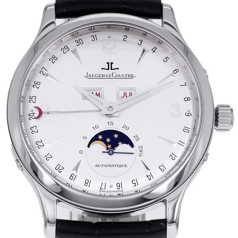Montre d'occasion JAEGER Master Calendar Triple Date homme automatique bracelet cuir d'origine - vue D1
