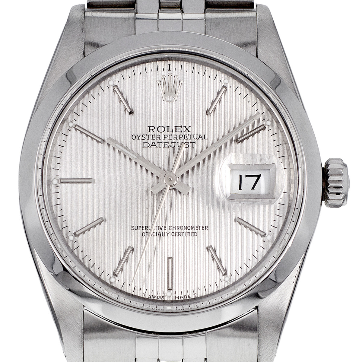 Montre d'occasion ROLEX DateJust mixte mouvement automatique certifié (cosc) bracelet acier - vue D1