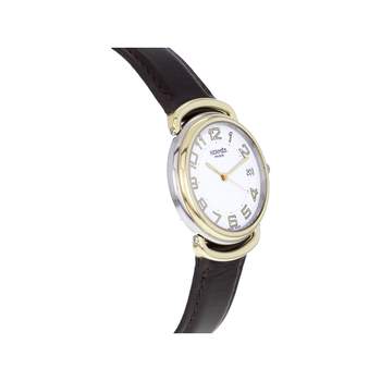Montre d'occasion HERMES Pullman Kingsize mixte quartz bracelet cuir cresus