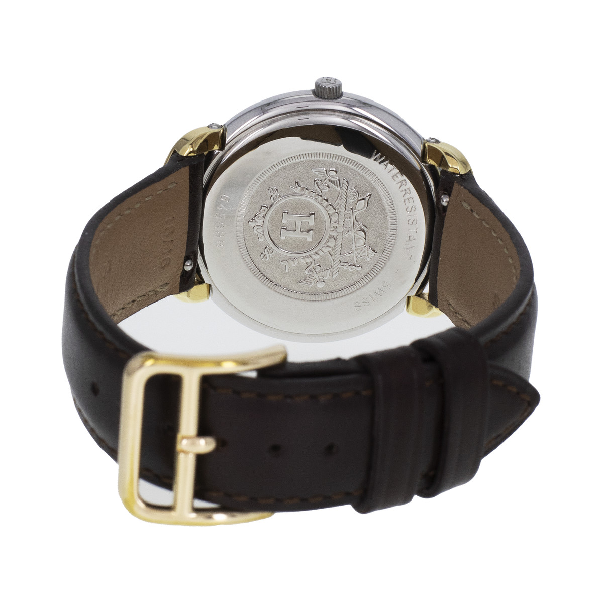 Montre d'occasion HERMES Pullman Kingsize mixte quartz bracelet cuir cresus - vue 3
