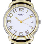 Montre d'occasion HERMES Pullman Kingsize mixte quartz bracelet cuir cresus - vue D1