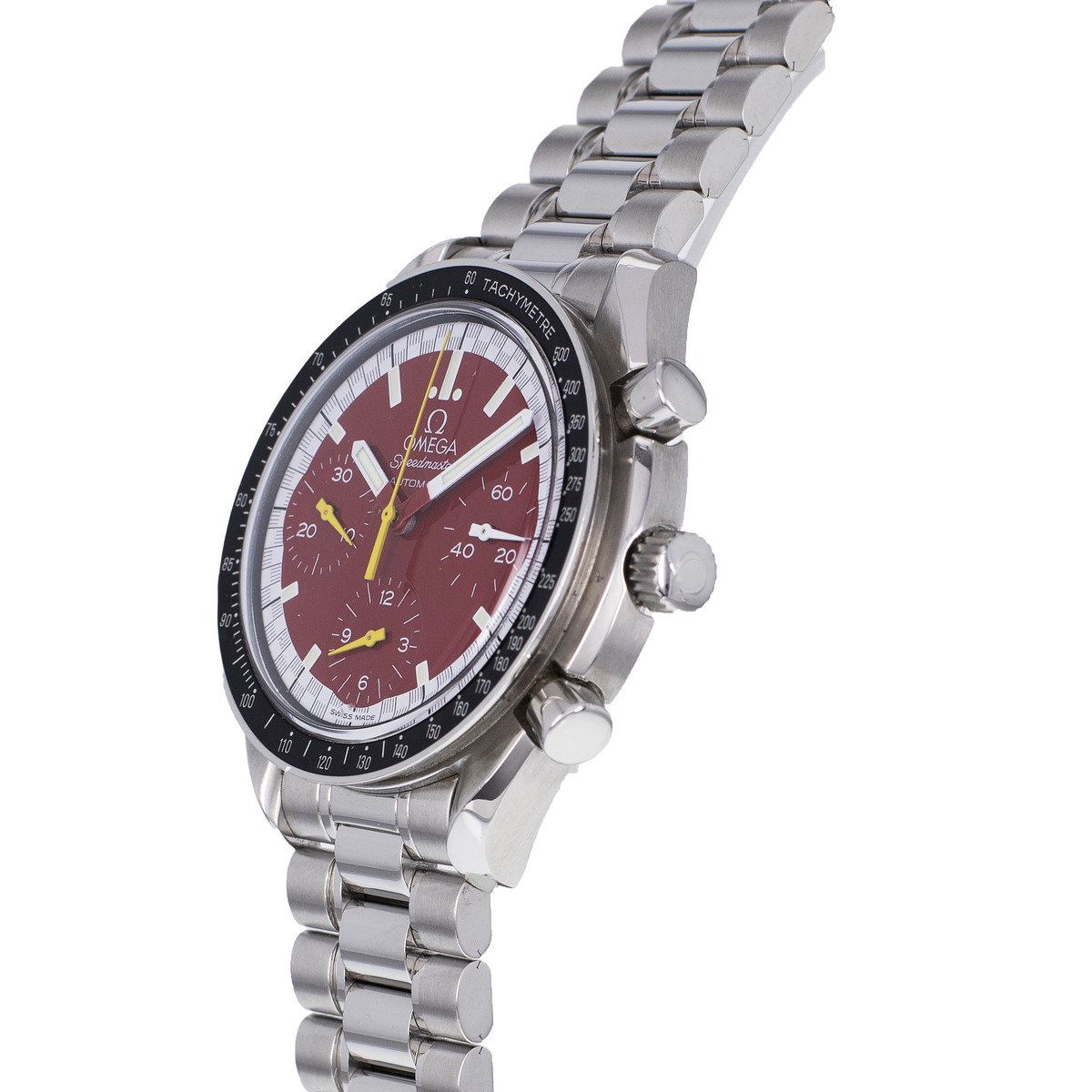 Montre d'occasion OMEGA Speedmaster Reduced Michael Schumacher homme mécanique bracelet acier - vue D2