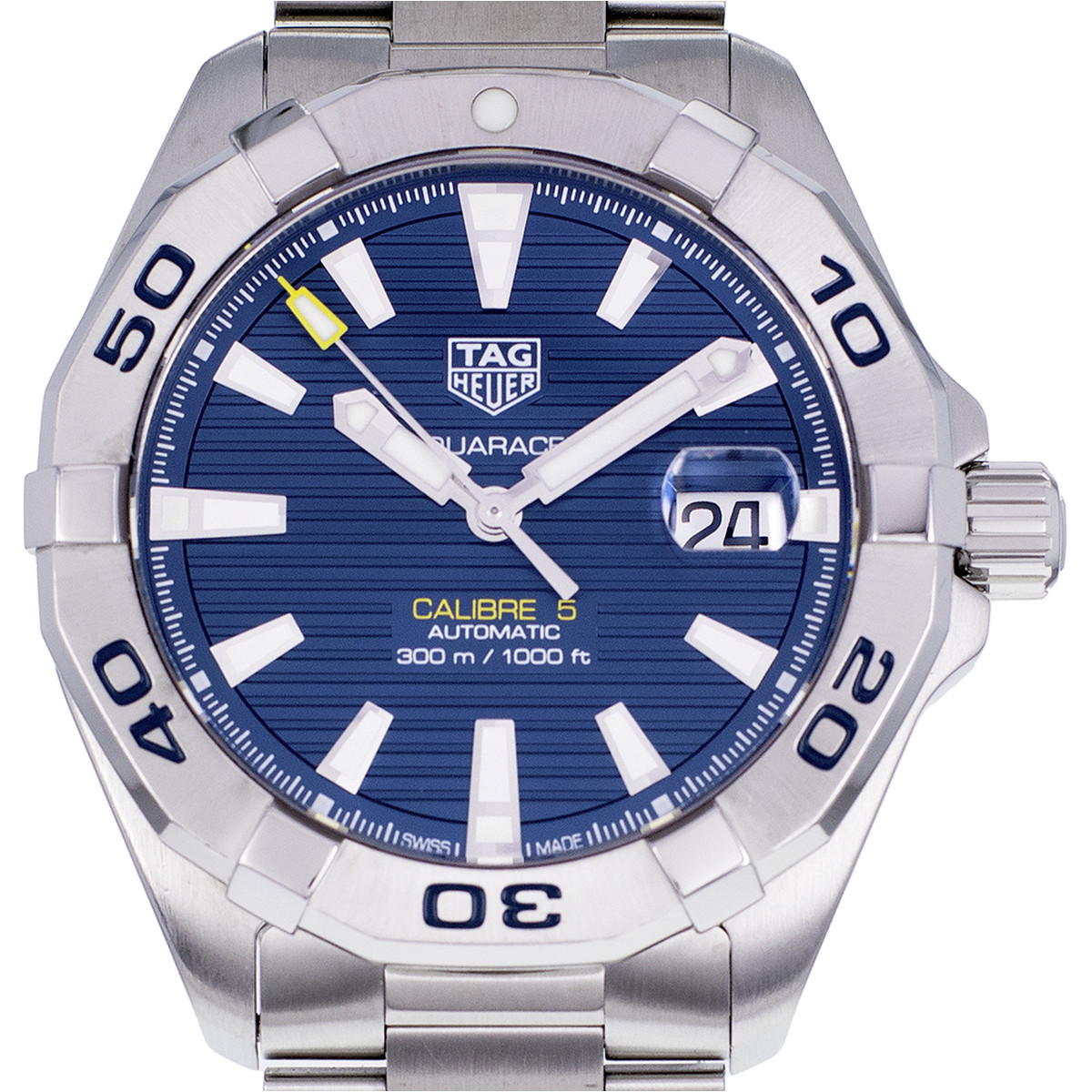 Montre d'occasion TAG HEUER Aquaracer 300m Calibre 5 homme automatique bracelet acier - vue D1