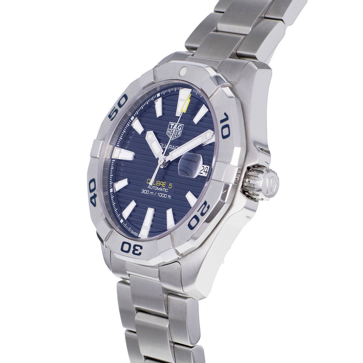 Montre d'occasion TAG HEUER Aquaracer 300m Calibre 5 homme automatique bracelet acier - vue D2