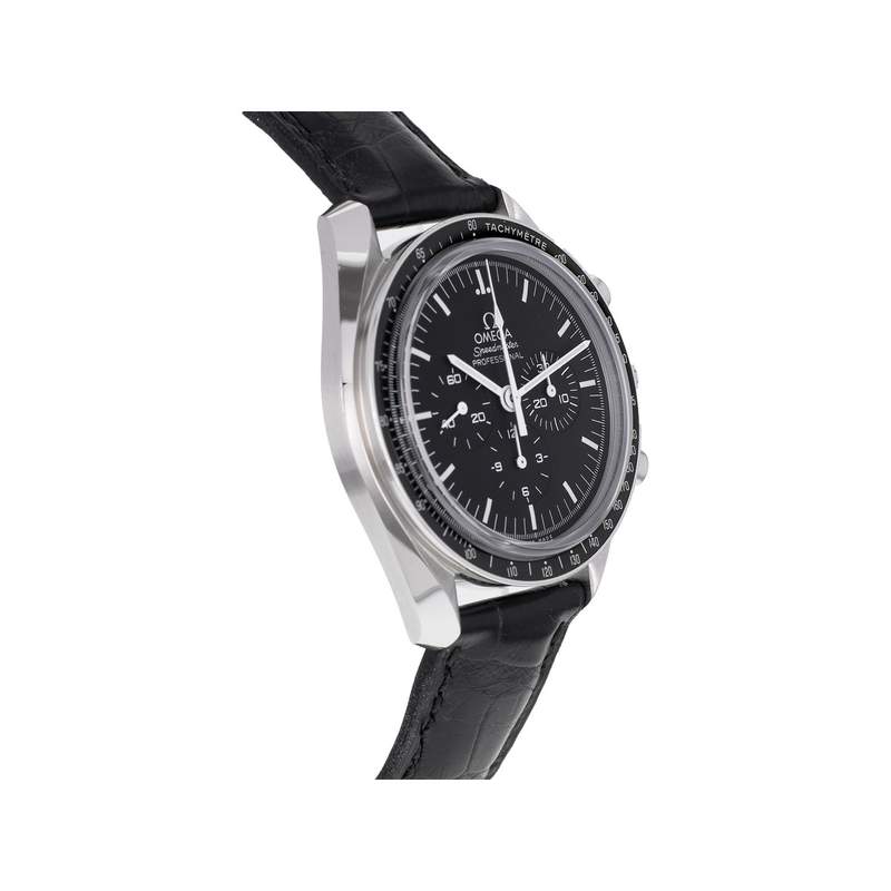 Montre d'occasion OMEGA Speedmaster Moonwatch homme mécanique bracelet cuir d'origine - vue 2