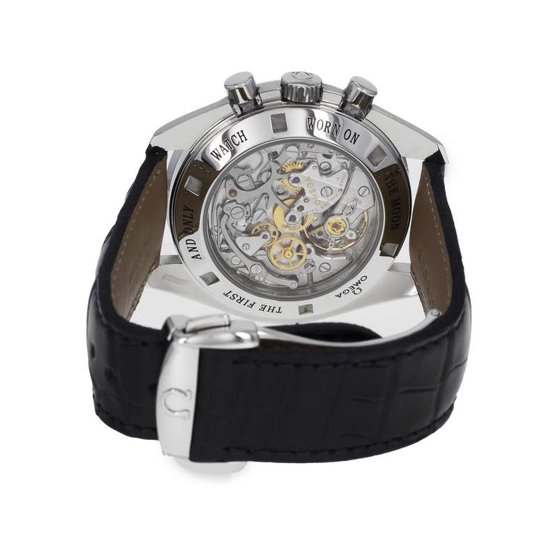 Montre d'occasion OMEGA Speedmaster Moonwatch homme mécanique bracelet cuir d'origine - vue 3