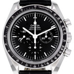 Montre d'occasion OMEGA Speedmaster Moonwatch homme mécanique bracelet cuir d'origine - vue D1