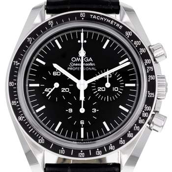 Montre d'occasion OMEGA Speedmaster Moonwatch homme mécanique bracelet cuir d'origine