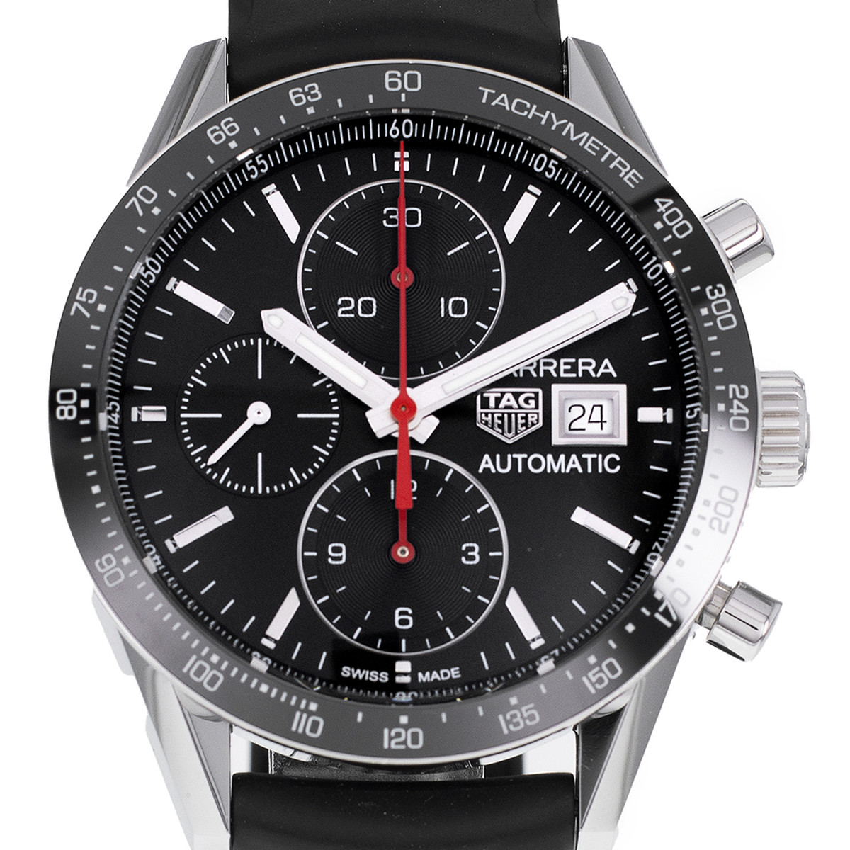 Montre d'occasion TAG HEUER Carrera Calibre 16 homme automatique bracelet caoutchouc - vue D1