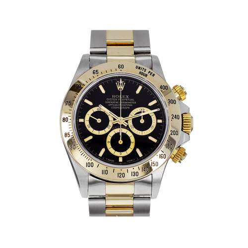 Tweedehands ROLEX Cosmograph Daytona herenhorloge met gecertificeerd automatisch uurwerk (COSC), armband van 750/000 geelgoud en staal