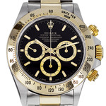 Montre d'occasion ROLEX Cosmograph Daytona homme mouvement automatique certifié (cosc) bracelet or jaune 750/000 et acier - vue D1