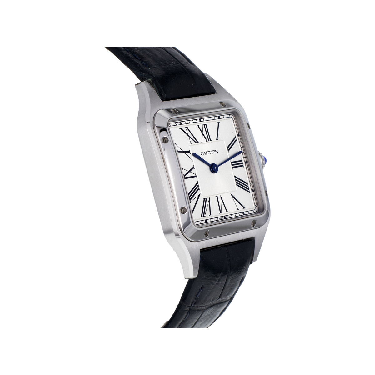 Montre d'occasion CARTIER Santos Dumont mixte quartz bracelet cuir d'origine - vue 2