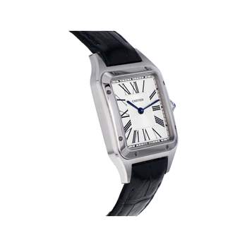 Montre d'occasion CARTIER Santos Dumont mixte quartz bracelet cuir d'origine