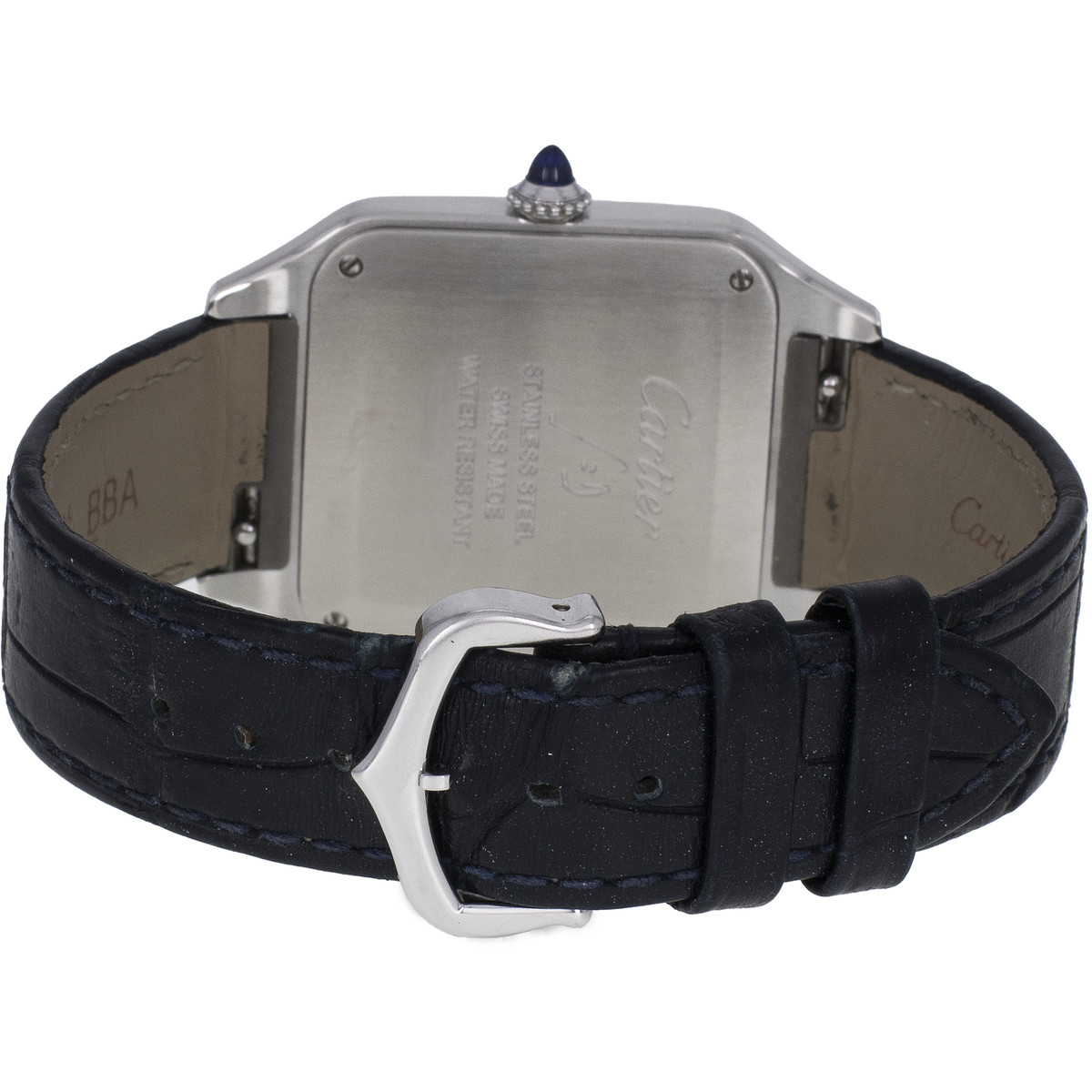 Montre d'occasion CARTIER Santos Dumont mixte quartz bracelet cuir d'origine - vue 3