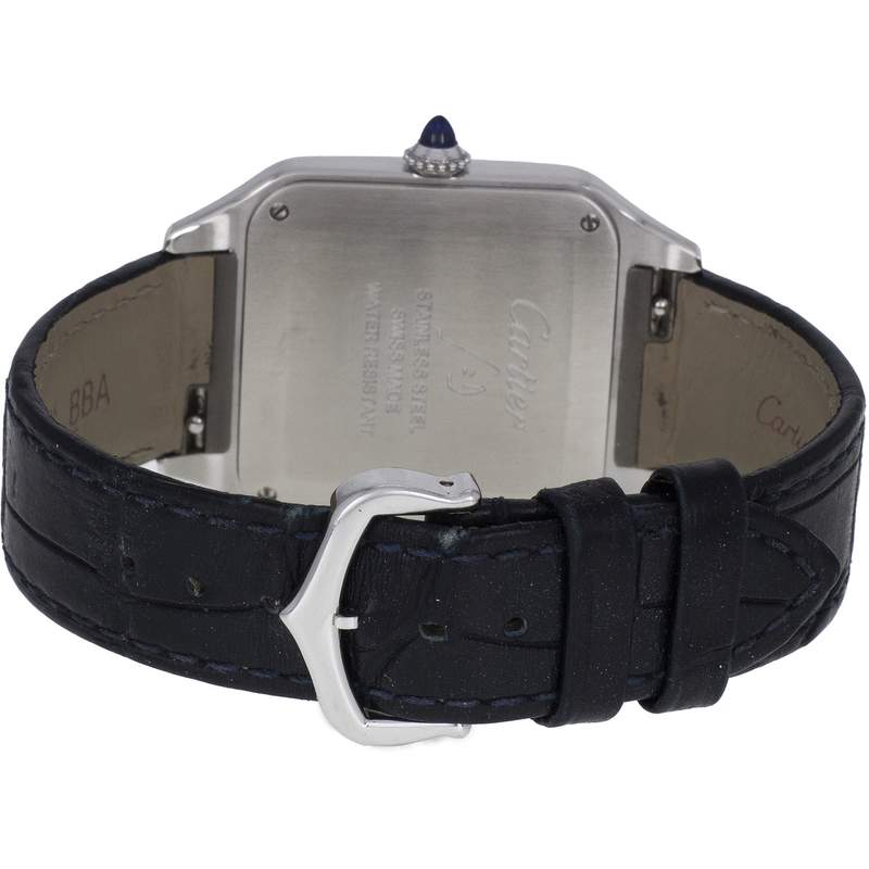 Montre d'occasion CARTIER Santos Dumont mixte quartz bracelet cuir d'origine - vue 3